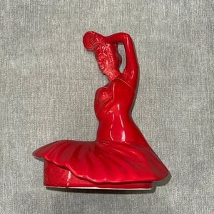fiesta dancing lady cookie jar scarlet red lid